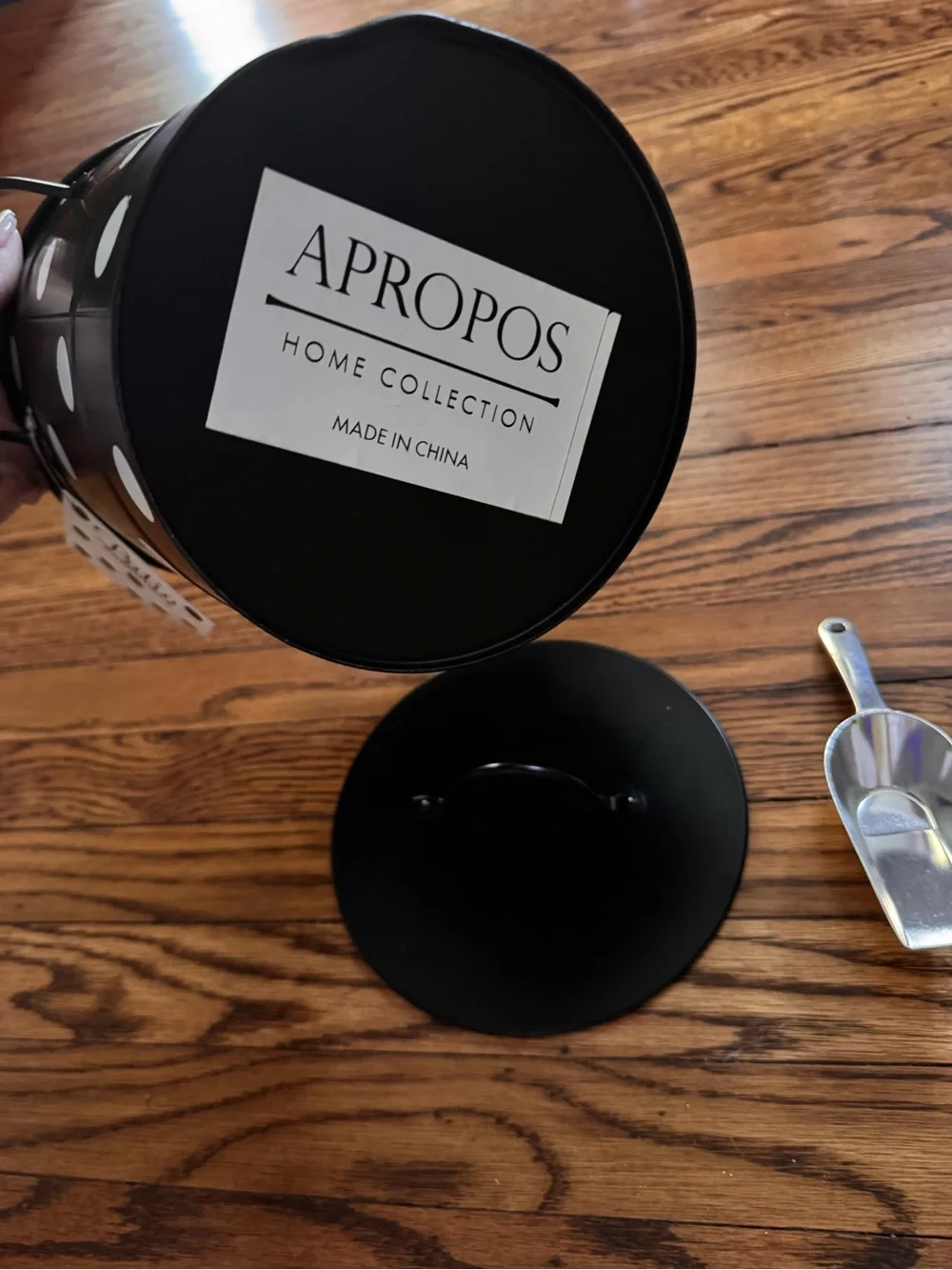 Polka Dot Ice Bucket with Silver Scoop - Home Dining